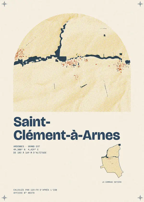 Affiche de Saint-Clément-à-Arnes, calculée par 123-fr d'après l'IGN