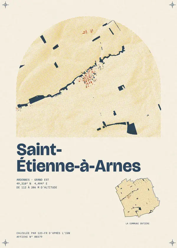Affiche de Saint-Étienne-à-Arnes, calculée par 123-fr d'après l'IGN