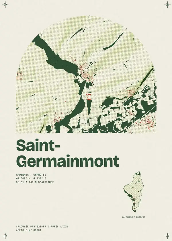 Affiche de Saint-Germainmont, calculée par 123-fr d'après l'IGN