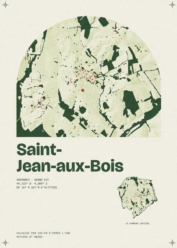 Affiche de Saint-Jean-aux-Bois, calculée par 123-fr d'après l'IGN