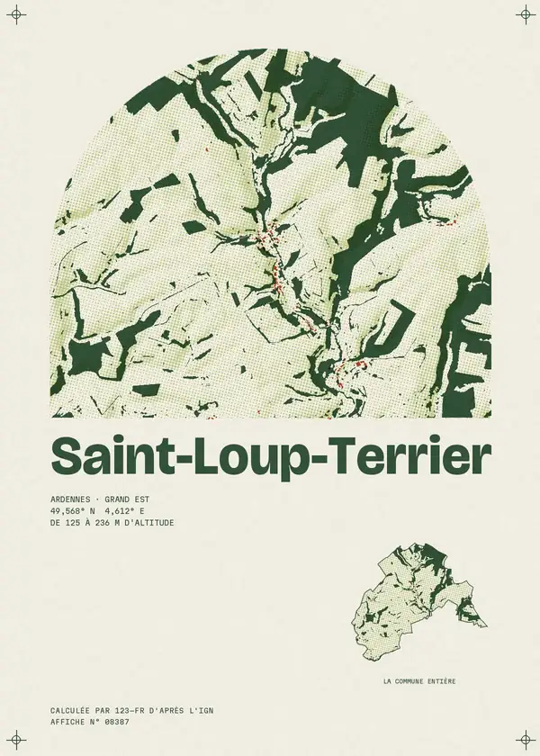 Affiche de Saint-Loup-Terrier, calculée par 123-fr d'après l'IGN