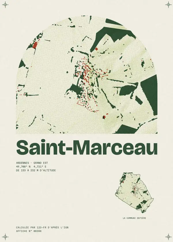 Affiche de Saint-Marceau, calculée par 123-fr d'après l'IGN