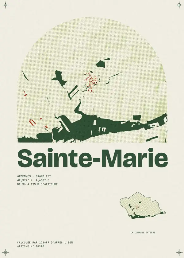 Affiche de Sainte-Marie, calculée par 123-fr d'après l'IGN