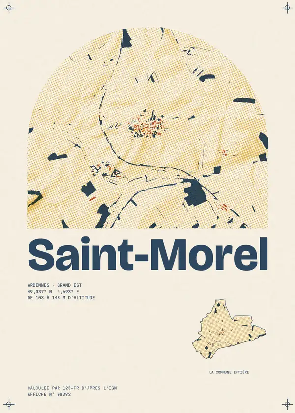 Affiche de Saint-Morel, calculée par 123-fr d'après l'IGN