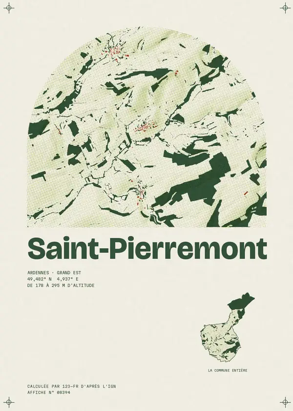 Affiche de Saint-Pierremont, calculée par 123-fr d'après l'IGN