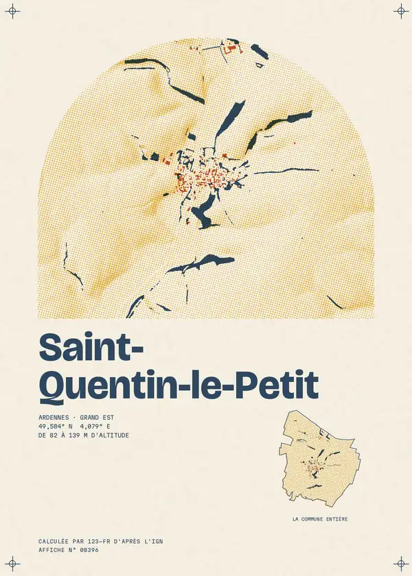 Affiche de Saint-Quentin-le-Petit, calculée par 123-fr d'après l'IGN