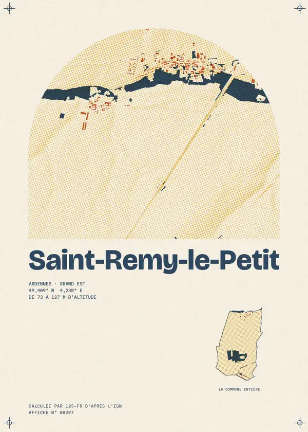 Affiche de Saint-Remy-le-Petit, calculée par 123-fr d'après l'IGN