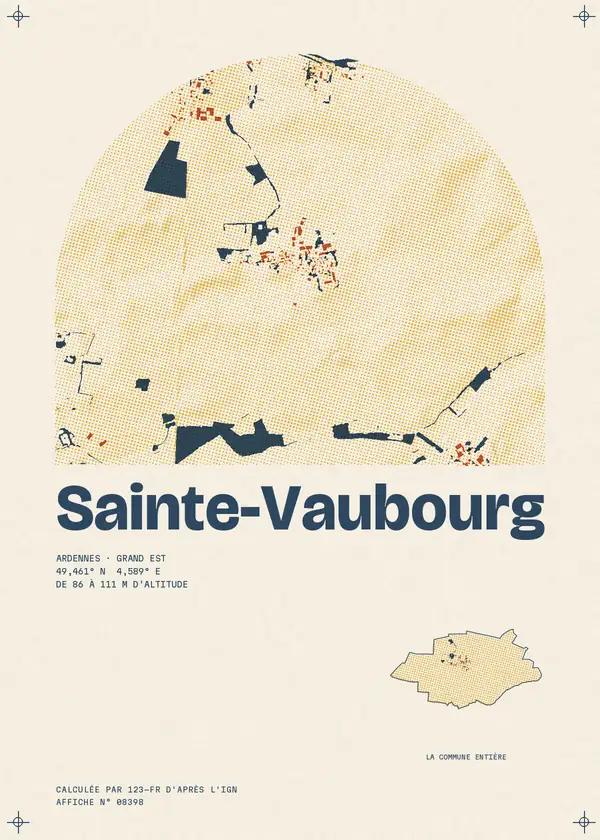Affiche de Sainte-Vaubourg, calculée par 123-fr d'après l'IGN