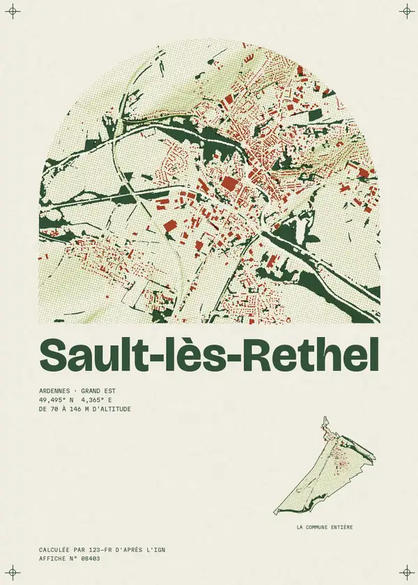 Affiche de Sault-lès-Rethel, calculée par 123-fr d'après l'IGN