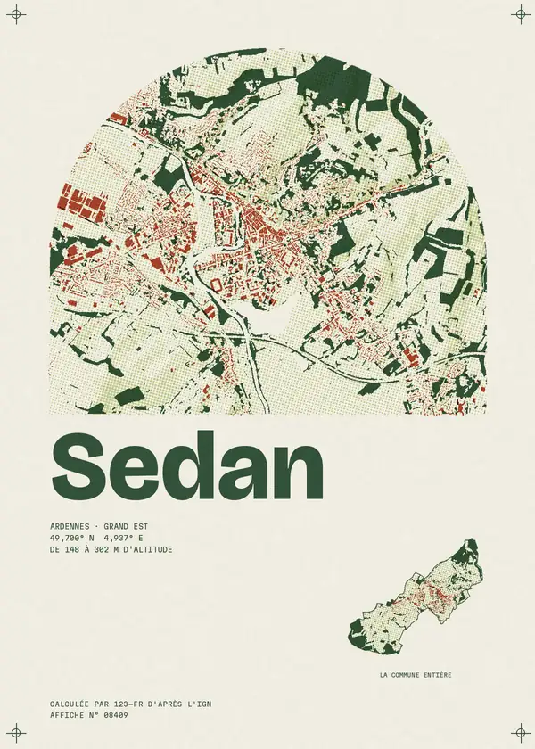 Affiche de Sedan, calculée par 123-fr d'après l'IGN