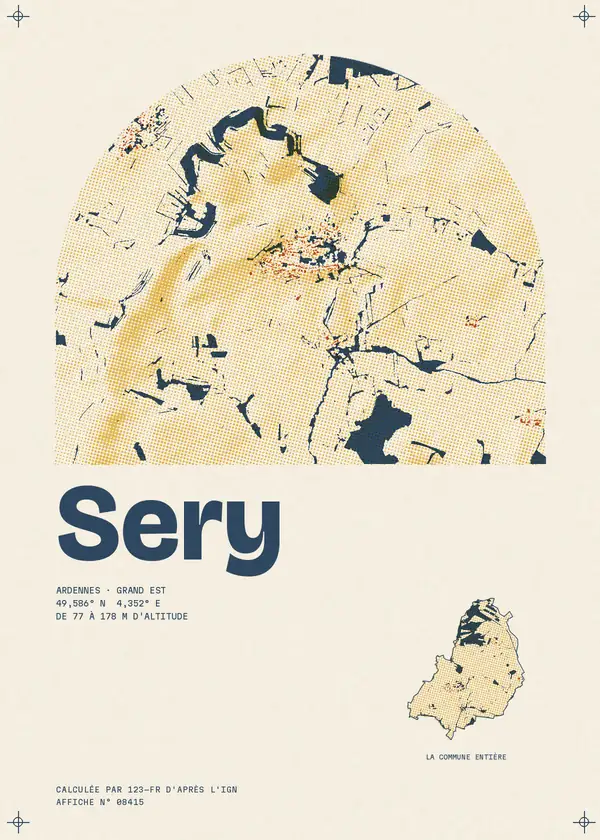 Affiche de Sery, calculée par 123-fr d'après l'IGN