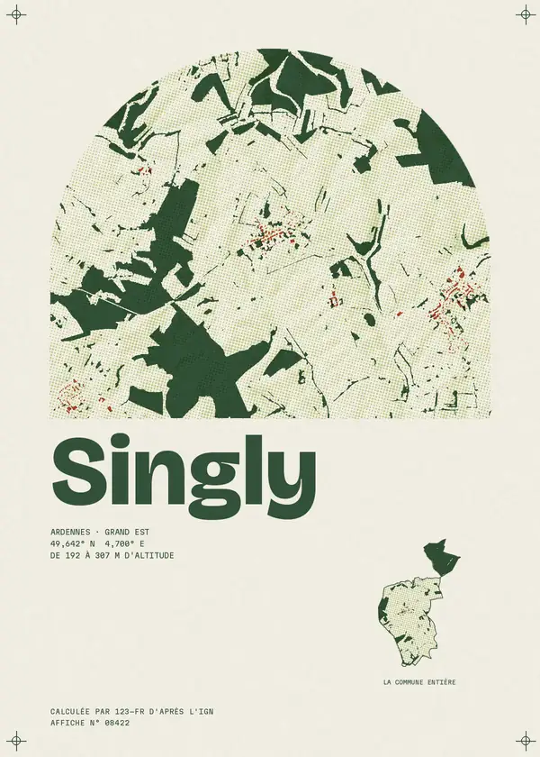 Affiche de Singly, calculée par 123-fr d'après l'IGN