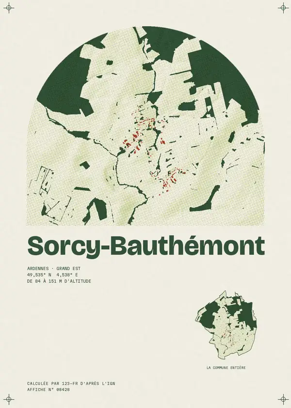 Affiche de Sorcy-Bauthémont, calculée par 123-fr d'après l'IGN