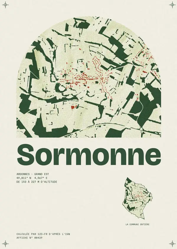 Affiche de Sormonne, calculée par 123-fr d'après l'IGN