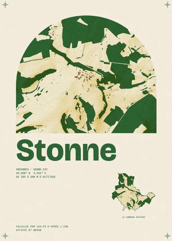 Affiche de Stonne, calculée par 123-fr d'après l'IGN