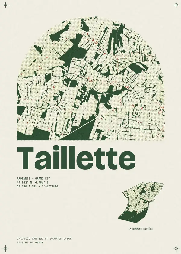 Affiche de Taillette, calculée par 123-fr d'après l'IGN