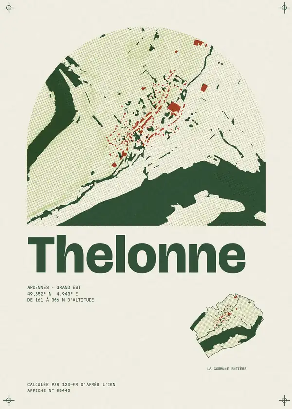 Affiche de Thelonne, calculée par 123-fr d'après l'IGN