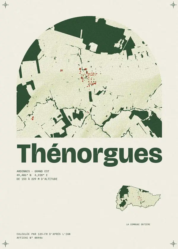 Affiche de Thénorgues, calculée par 123-fr d'après l'IGN