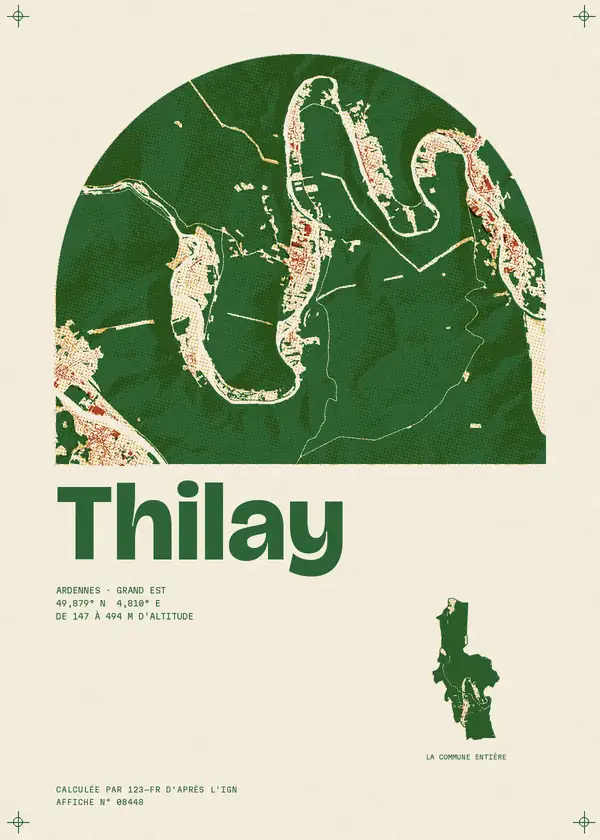 Affiche de Thilay, calculée par 123-fr d'après l'IGN
