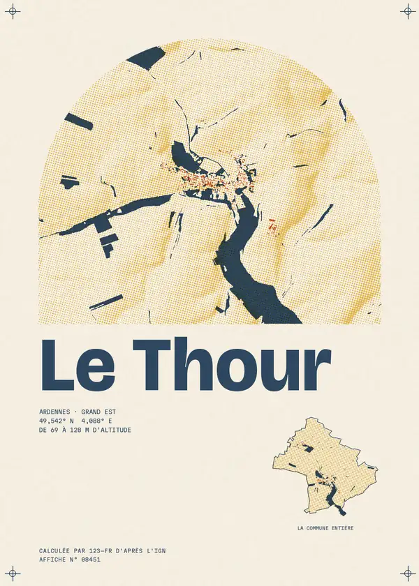 Affiche de Le Thour, calculée par 123-fr d'après l'IGN