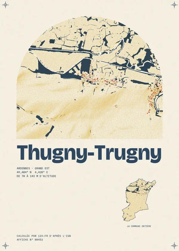 Affiche de Thugny-Trugny, calculée par 123-fr d'après l'IGN