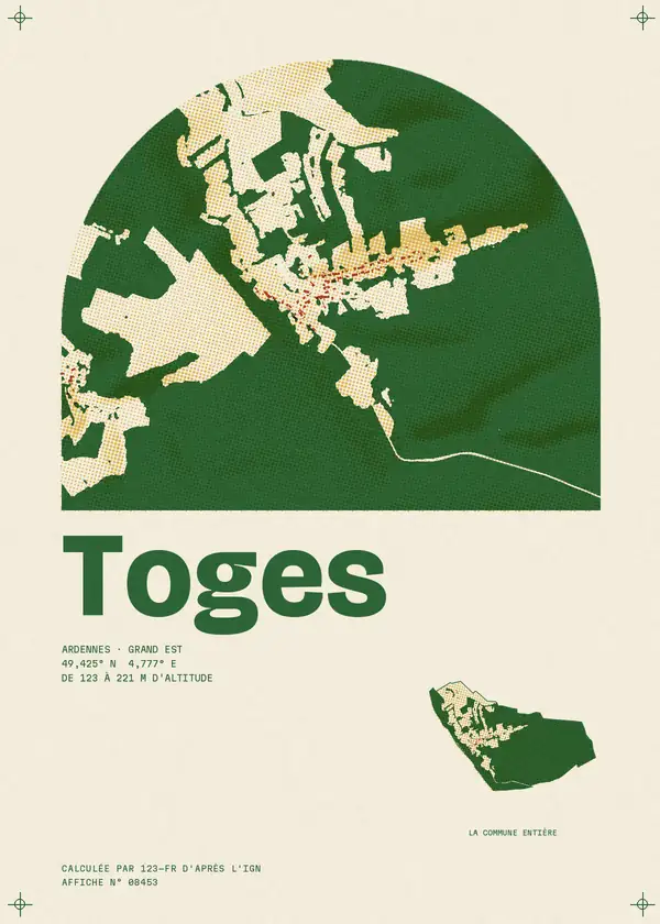 Affiche de Toges, calculée par 123-fr d'après l'IGN