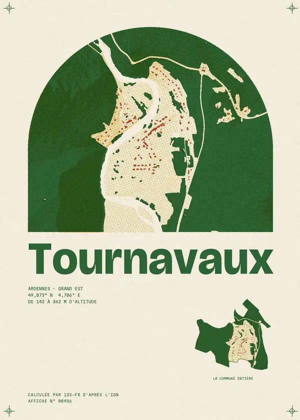Affiche de Tournavaux, calculée par 123-fr d'après l'IGN