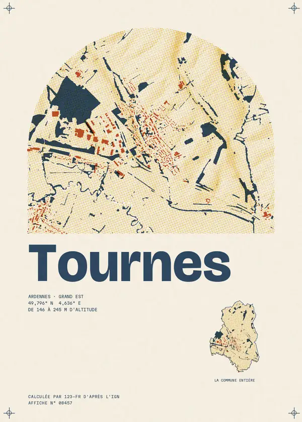 Affiche de Tournes, calculée par 123-fr d'après l'IGN