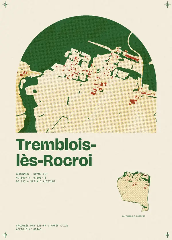 Affiche de Tremblois-lès-Rocroi, calculée par 123-fr d'après l'IGN