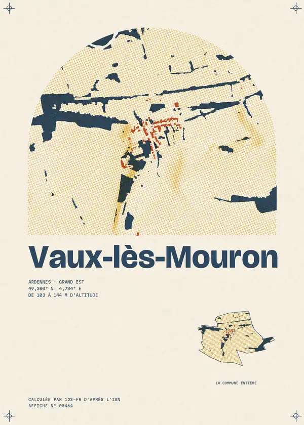 Affiche de Vaux-lès-Mouron, calculée par 123-fr d'après l'IGN