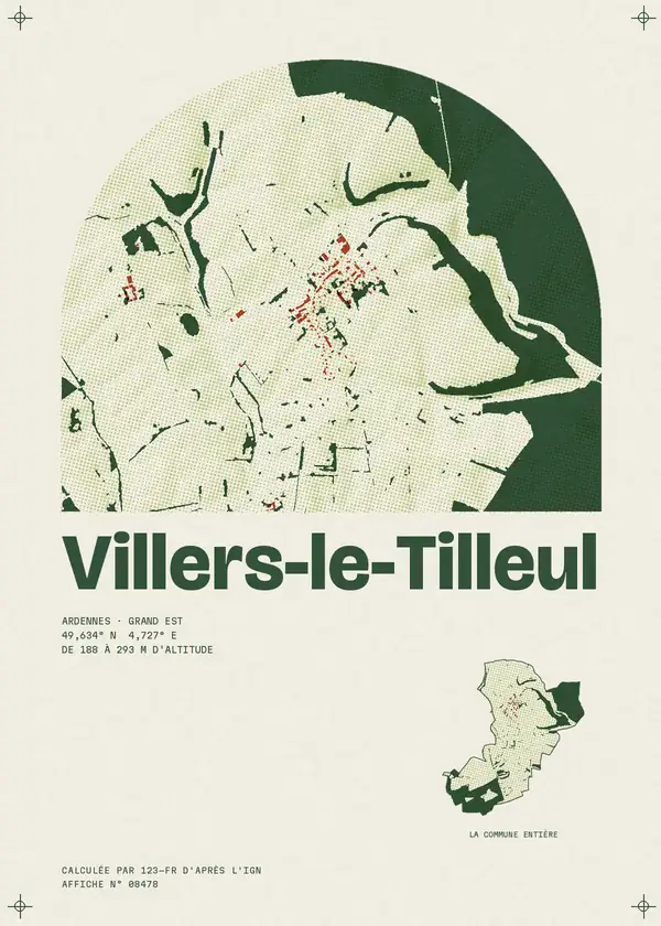 Affiche de Villers-le-Tilleul, calculée par 123-fr d'après l'IGN