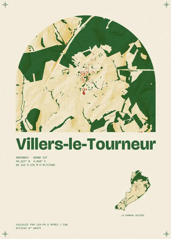 Affiche de Villers-le-Tourneur, calculée par 123-fr d'après l'IGN