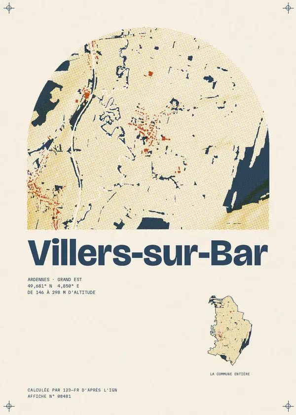 Affiche de Villers-sur-Bar, calculée par 123-fr d'après l'IGN