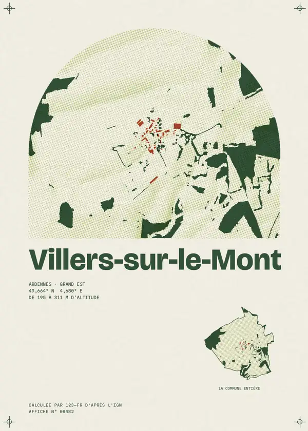 Affiche de Villers-sur-le-Mont, calculée par 123-fr d'après l'IGN