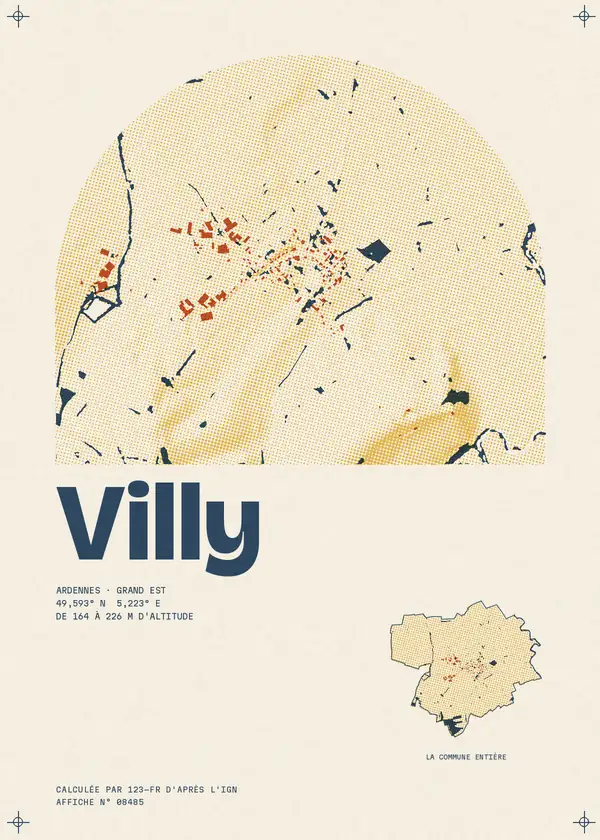 Affiche de Villy, calculée par 123-fr d'après l'IGN