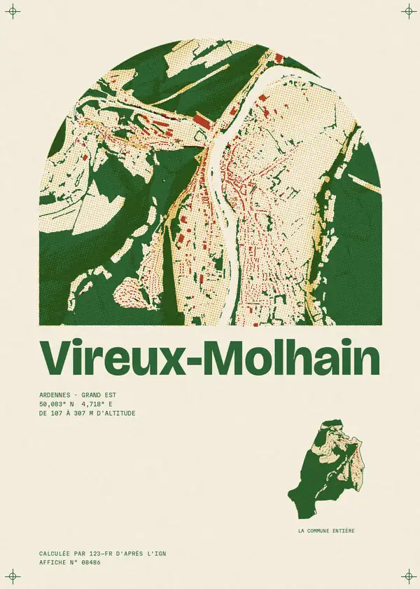 Affiche de Vireux-Molhain, calculée par 123-fr d'après l'IGN