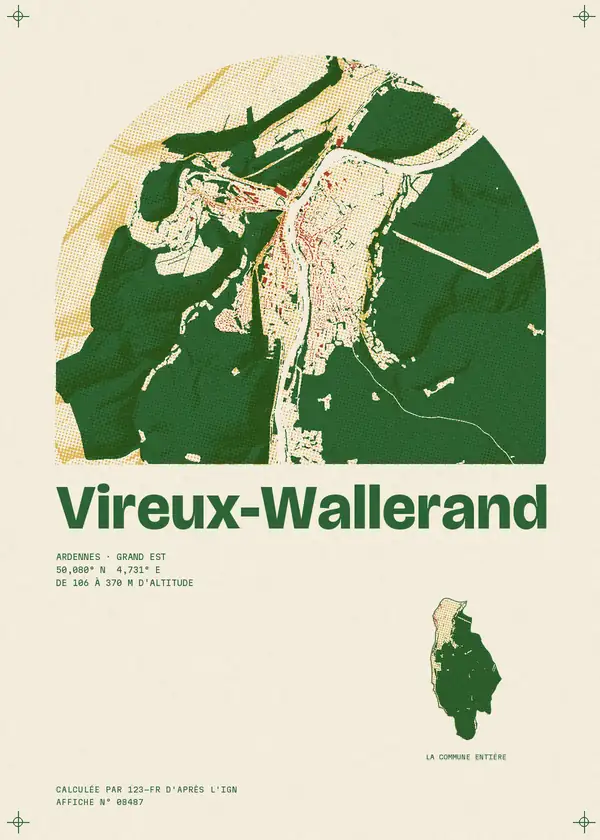 Affiche de Vireux-Wallerand, calculée par 123-fr d'après l'IGN