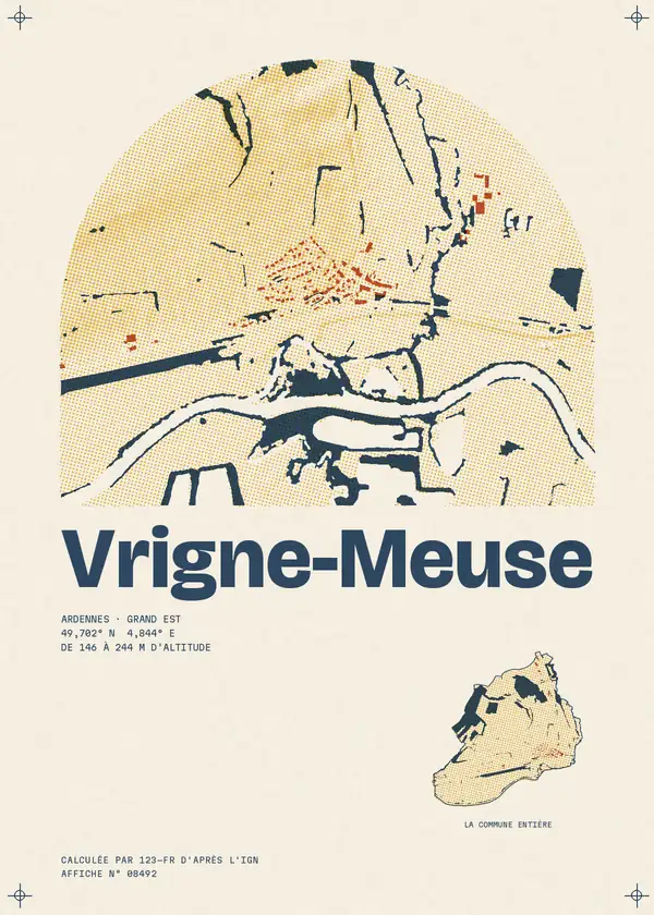 Affiche de Vrigne-Meuse, calculée par 123-fr d'après l'IGN