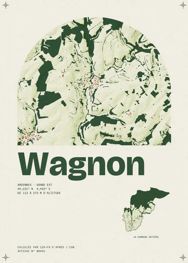 Affiche de Wagnon, calculée par 123-fr d'après l'IGN