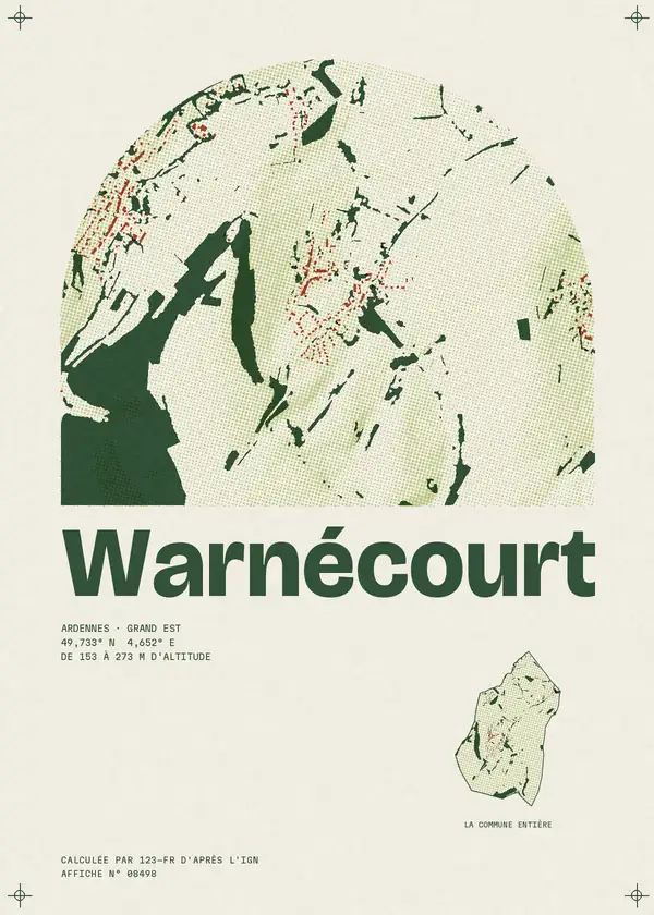 Affiche de Warnécourt, calculée par 123-fr d'après l'IGN