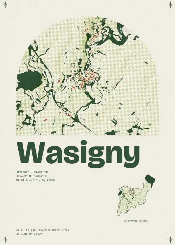 Affiche de Wasigny, calculée par 123-fr d'après l'IGN