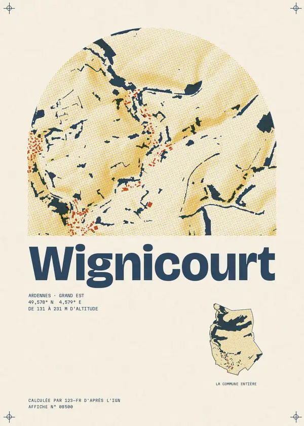 Affiche de Wignicourt, calculée par 123-fr d'après l'IGN