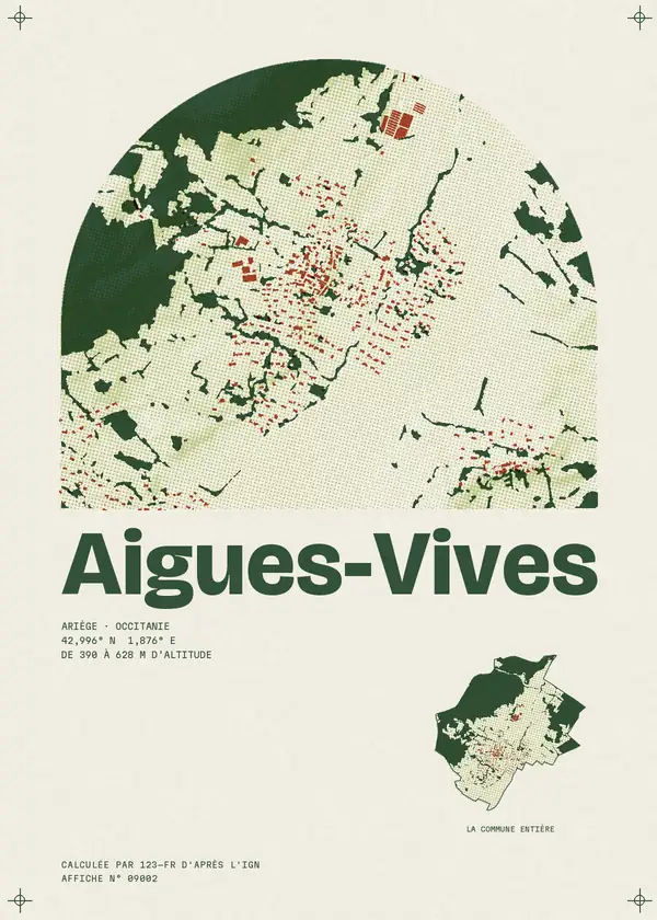 Affiche de Aigues-Vives, calculée par 123-fr d'après l'IGN