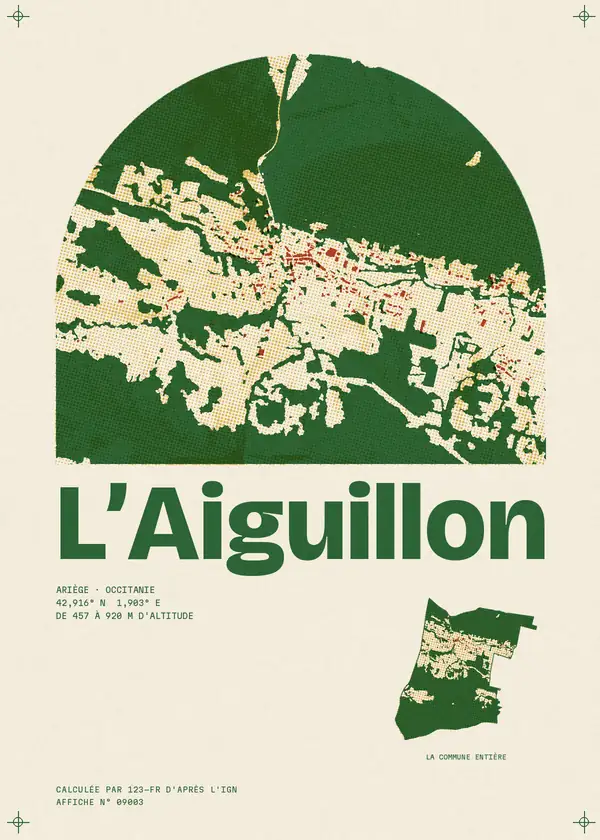 Affiche de L'Aiguillon, calculée par 123-fr d'après l'IGN