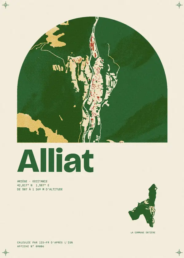 Affiche de Alliat, calculée par 123-fr d'après l'IGN