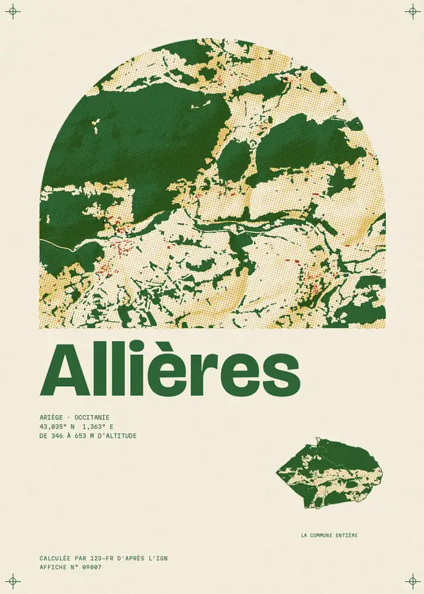 Affiche de Allières, calculée par 123-fr d'après l'IGN