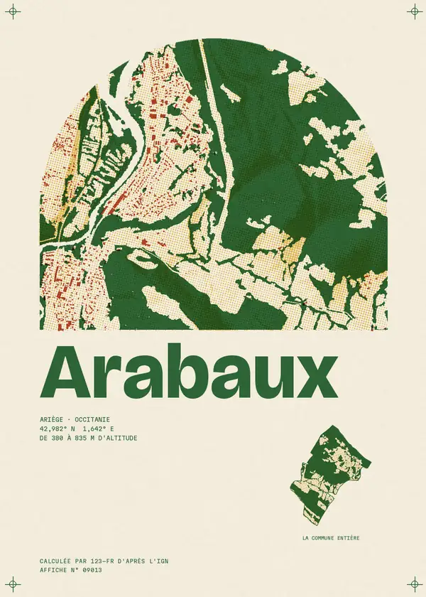 Affiche de Arabaux, calculée par 123-fr d'après l'IGN