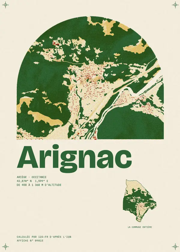 Affiche de Arignac, calculée par 123-fr d'après l'IGN