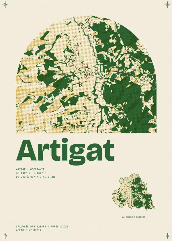 Affiche de Artigat, calculée par 123-fr d'après l'IGN
