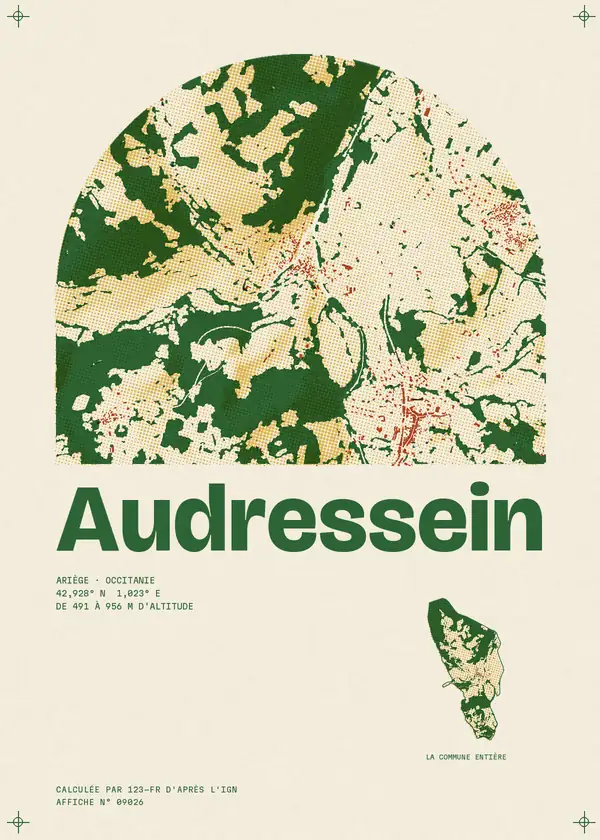Affiche de Audressein, calculée par 123-fr d'après l'IGN
